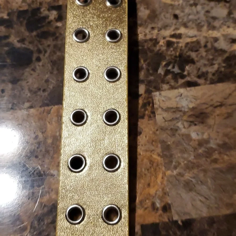 1.5 inch wide gold riveted belt